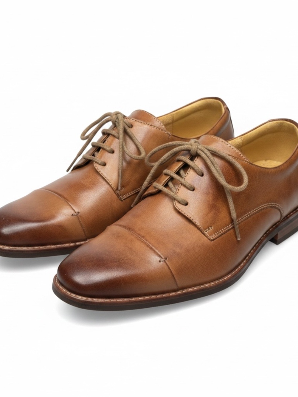 Sandro Moscoloni Brown Leather Cap Toe Oxford Dress Shoes Men’s 8.5D